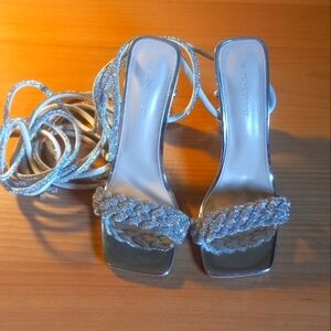 Been That | Silver Lace Up Heels | Size 9